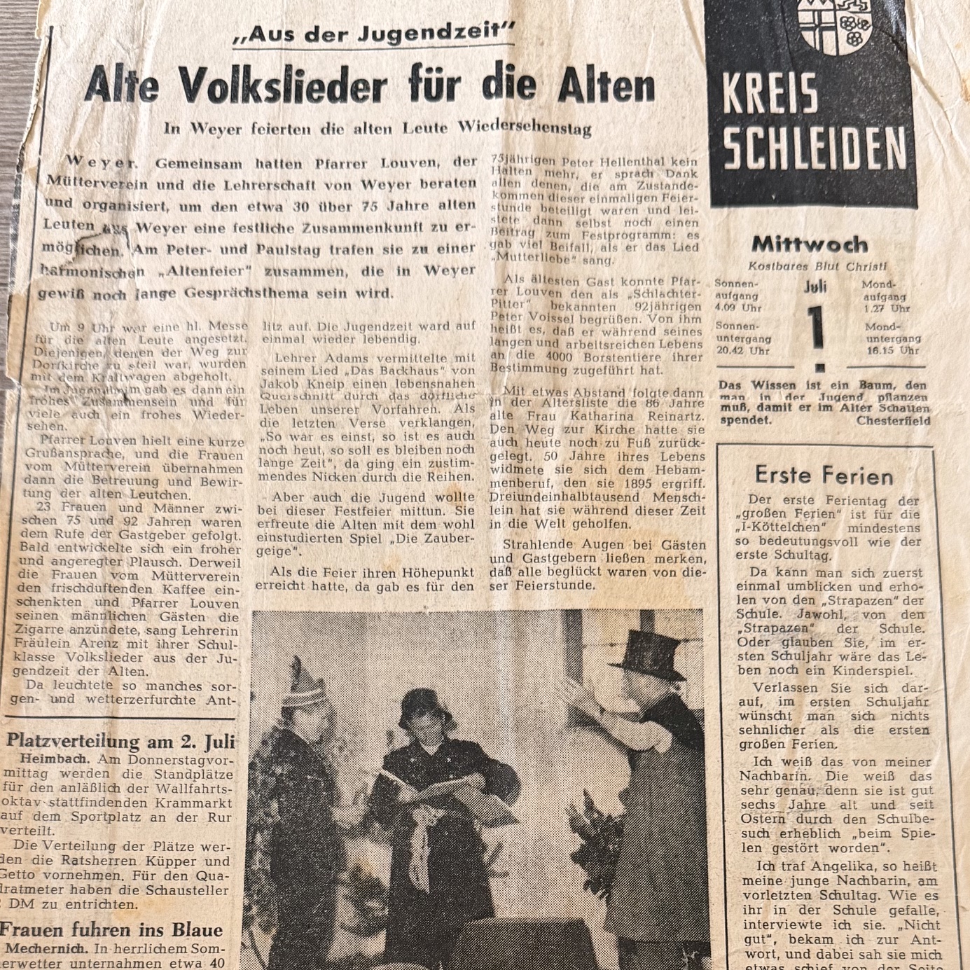 Alte Volkslieder für die Alten