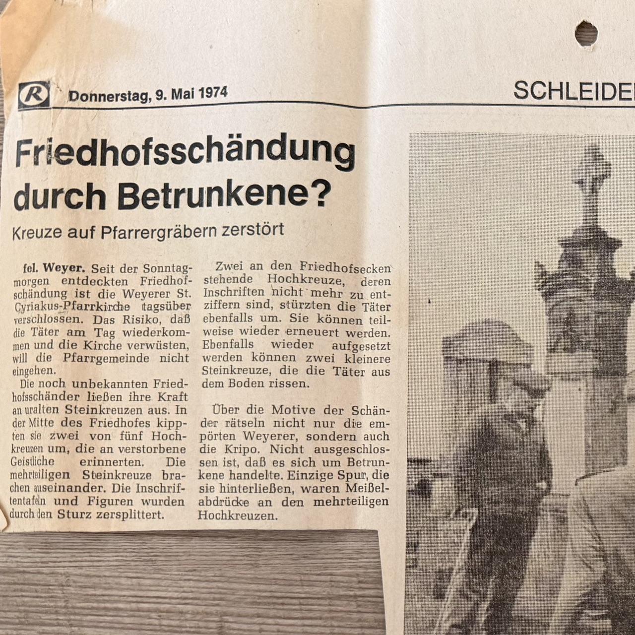 Friedhofsschändung durch Betrunkene