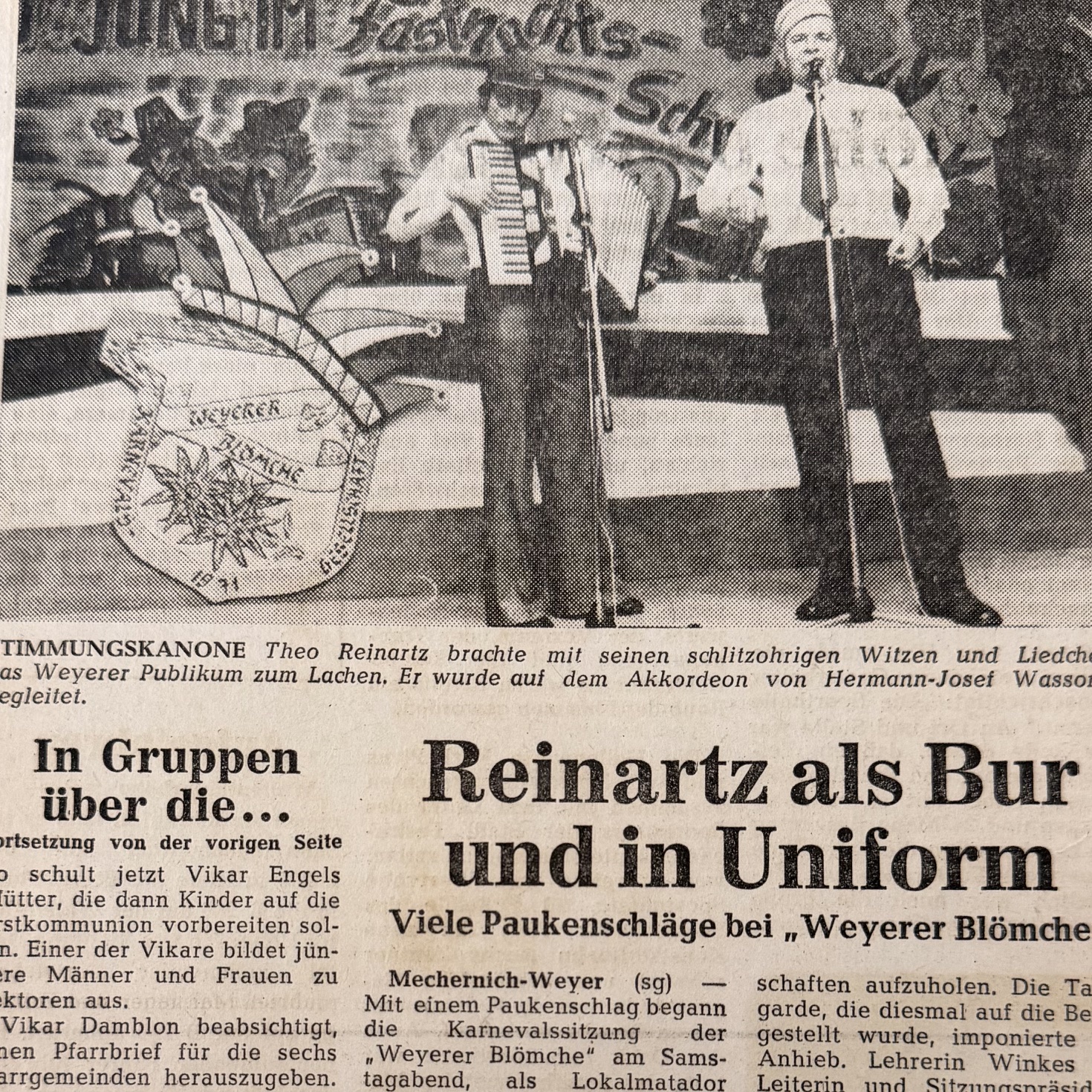 Reinartz als Bur und in Uniform