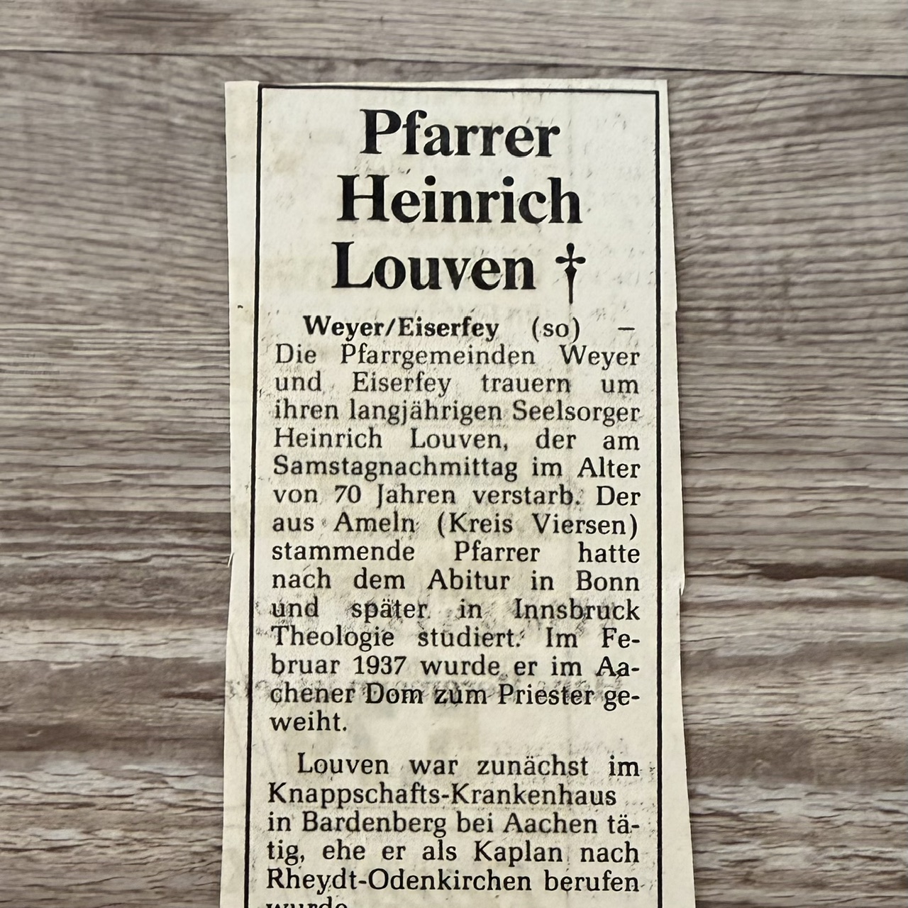 Pfarrer Heinrich Louven