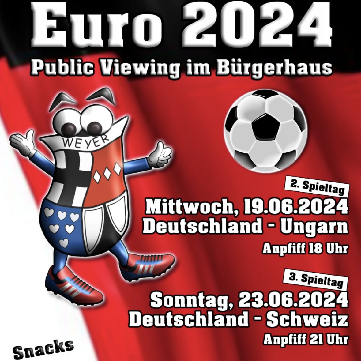 Euro 2024 - Achtelfinale im Bürgerhaus