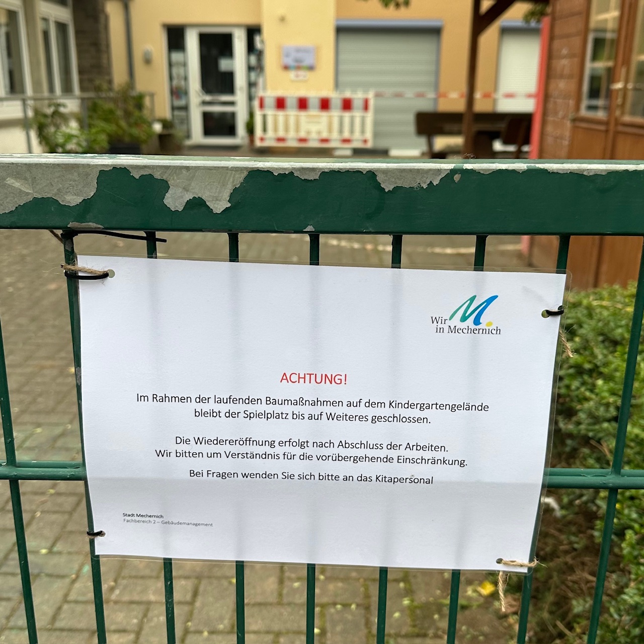Weyerer Spielplatz vorübergehend gesperrt
