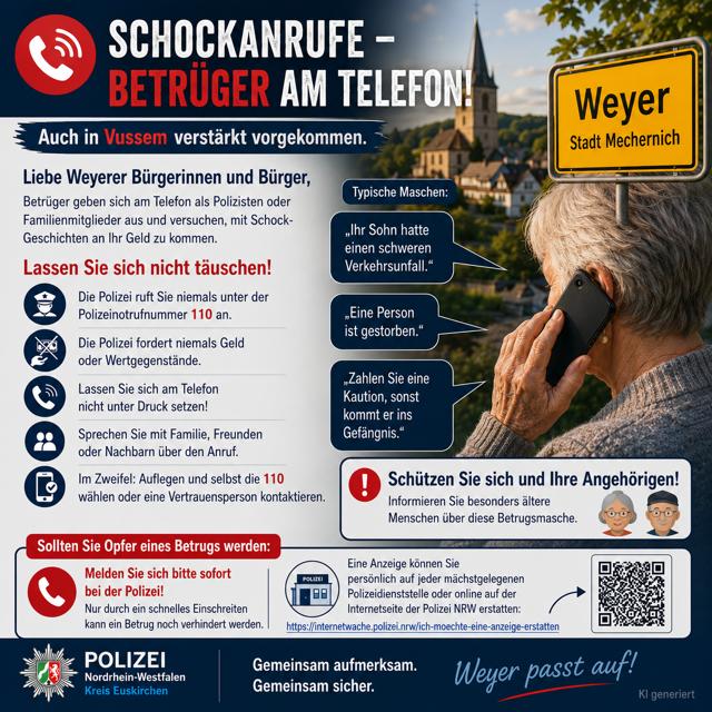 📞 Schockanrufe in unserer Region – Bitte auch in Weyer aufmerksam bleiben