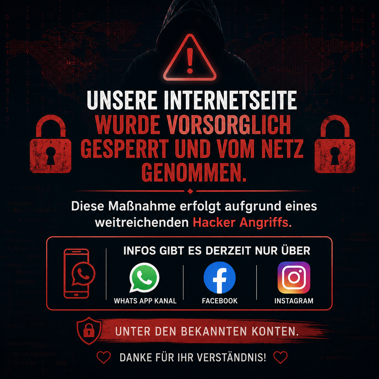 Hackerangriff auf unsere Internetseite – Bürgerinformation wieder verfügbar