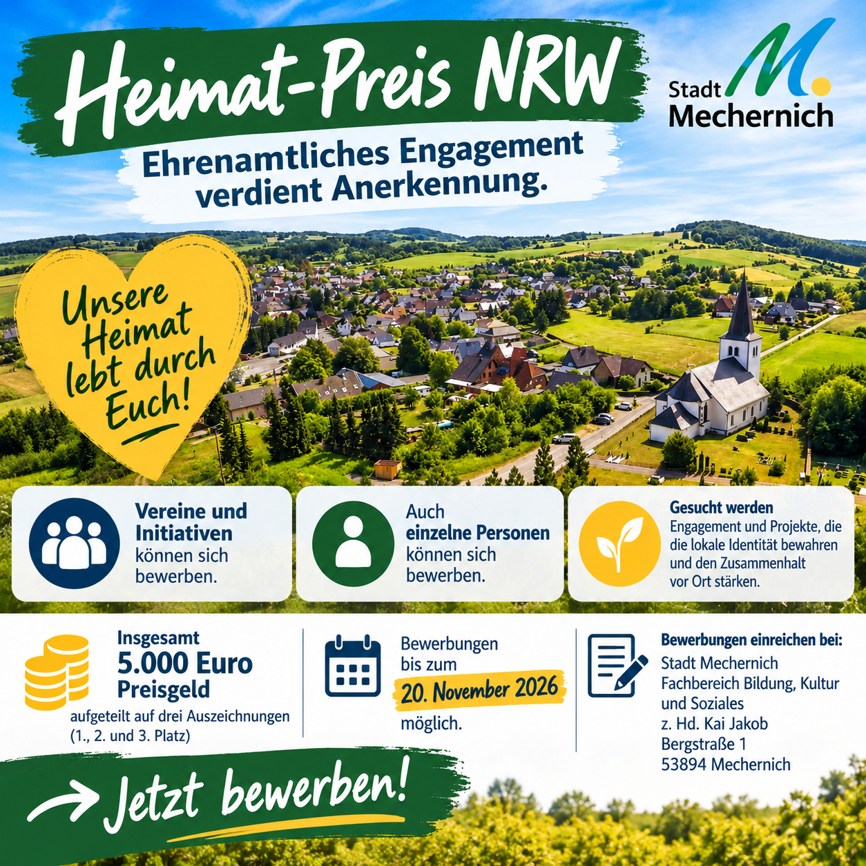 Heimat-Preis NRW: Ehrenamtliches Engagement verdient Anerkennung