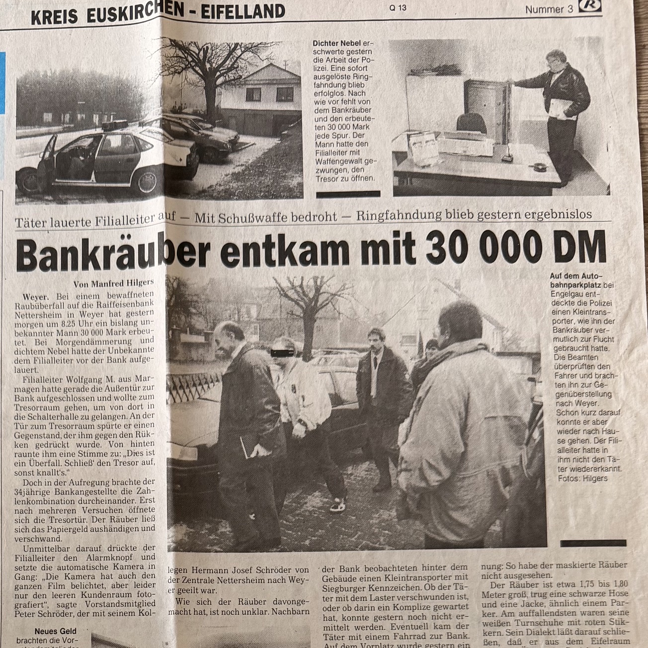 Bankräuber entkam mit 30 000 DM